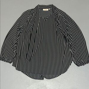 Evri Black and White Striped Shirt (Women’s 1X)
